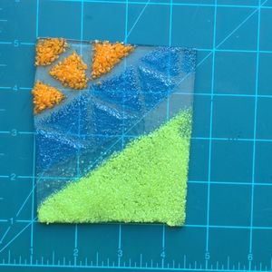 Handmade Bright fused glass coaster